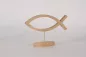 Preview: Detailansicht christlicher Fisch aus Holz Buche