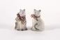 Preview: Ton Katzenfiguren im 2er Set – natürliche Dekoration für Fensterbank oder Regal.
