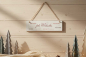 Preview: Holz Deko Schild Frohe Weihnachten rustikal Wanddeko