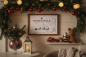 Preview: Wandbild aus Holz mit The North Pole Motiv – nostalgische Vintage Weihnachtsdeko
