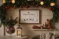 Preview: Wandbild aus Holz mit The North Pole Motiv – nostalgische Vintage Weihnachtsdeko