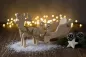 Preview: Schlitten aus unbehandeltem Kiefernholz mit Rentier – elegante Weihnachtsdekoration