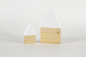 Mobile Preview: Häuser aus Holz natur weiss 2er Set