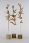 Preview: Wintervogel auf Zweig aus Metall auf Holz Edelrost 3er Set