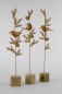 Preview: Wintervogel auf Zweig aus Metall auf Holz Edelrost 3er Set