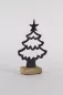 Preview: Minimalistischer Tannenbaum aus Metall auf Holzsockel für stilvolle Tischdeko