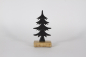 Mobile Preview: Tannenbaum aus Metall schwarz auf Holzsockel 23 cm