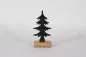 Preview: Tannenbaum aus schwarzem Metall auf Holzsockel – elegante Weihnachtsdekorationall schwarz auf Holzsockel 23 cm
