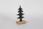 Preview: Minimalistischer Tannenbaum aus Metall auf Holzsockel für stilvolle Tischdeko