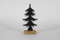 Preview: Tannenbaum aus Metall schwarz auf Holzsockel 27 cm