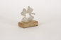 Mobile Preview: Kleeblatt aus Metall auf Holz Sockel - 13 cm