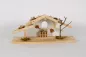 Preview: Krippenhaus aus Kiefernholz – 38 cm große Weihnachtskrippe, handgefertigt, festliche Dekoration für Ihr Zuhause