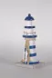 Preview: Blauer Leuchtturm aus Holz – maritime Dekoration für Wohnräume
