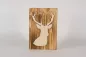 Preview: Rustikales Wandbild Hirsch aus Holz – nachhaltige Naturdeko für Zuhause und Terrasse