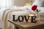 Preview: Schriftzug LOVE aus MDF, 10 cm groß – moderne Dekoration für Zuhause