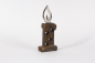 Mobile Preview: Kerze aus Holz braun mit Flamme aus Metall 26cm