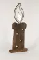 Preview: Dekorative Holzkerze mit ausgeschnittenen Sternen und Metallflamme – 49 cm