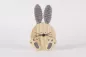 Preview: grauer Hase aus Holz mit Ohren aus Wolle Osterdeko jetzt kaufen