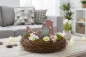 Preview: Vogel ausDekorativer Vogel aus MDF in Beige mit Blumenaufdruck – perfekte Tischdeko für Frühling & Sommer. Holz beige