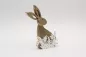 Preview: Holz Hase mit Blumen Mangoholz Dekoratives Wohnaccessoire bestellen