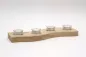 Preview: Teelichthalter aus Holz mit geschwungenem Design – stilvolle Kerzendeko