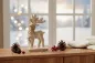 Preview: Hirsch aus Mangoholz natur-weiß – elegante Weihnachtsdekoration