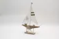 Preview: Segelboot aus Holz & Leinen natur – maritime Deko jetzt entdecken