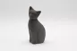 Preview: Elegante graue Keramik-Katze – ideales Geschenk für Katzenfreunde.