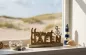 Preview: Maritimer Heimathafen Schriftzug als Aufsteller – dekorative Holz-Metall Deko für Regal, Fensterbank
