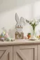 Preview: Holz Osterhase Dekofigur mit Schleife für stilvolle Osterdekoration