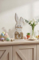 Preview: Holz Osterhase Dekofigur mit Schleife für stilvolle Osterdekoration