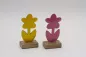 Preview: Bunte Deko Holzblumen auf Holzsockel als Frühlingsdeko kaufen