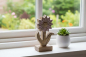 Preview: Dekorative Deko Blume aus Holz im natürlichen Landhausstil