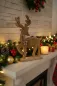 Preview: Holz Hirsch Figur im Landhausstil als stimmungsvolle Herbst- und Winterdeko