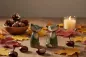 Preview: Dekorative Fuchsfiguren aus Steingut in Grün für Regal und Sideboard