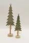 Preview: Holz Weihnachtsbaum 2er Set in Grün mit Sternspitze – jetzt festliche Deko kaufen