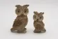 Preview: Dekorative Eulenfigur, Eulenpaar, Holzoptik braun.