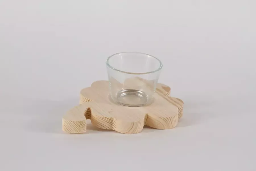 Preview: Natürliches Kleeblatt aus Holz – dekorativer Glücksbringer
