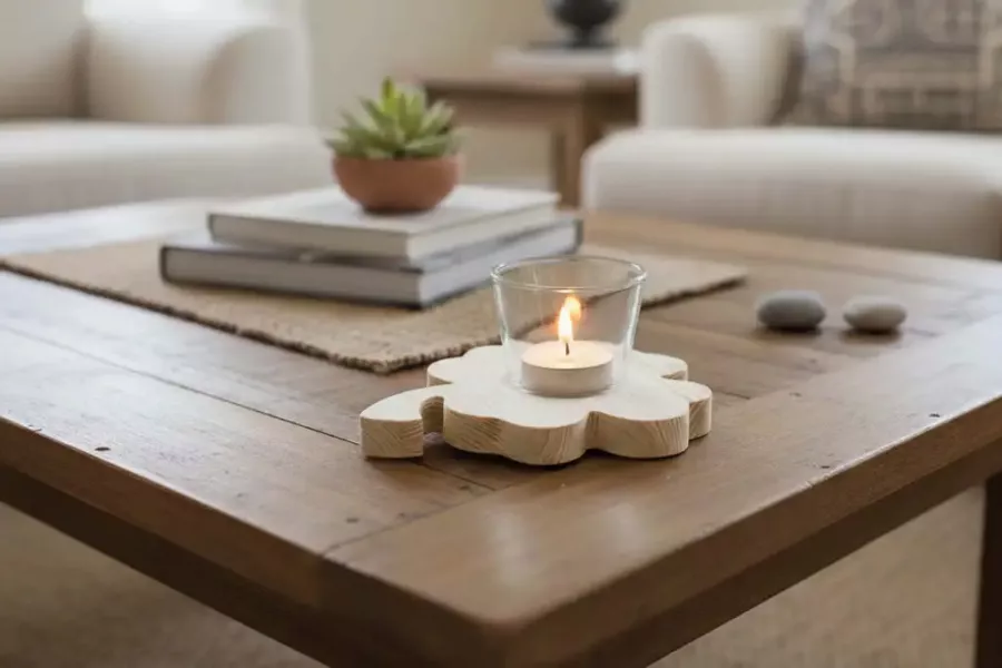 Natürliches Kleeblatt aus Holz – dekorativer Glücksbringer