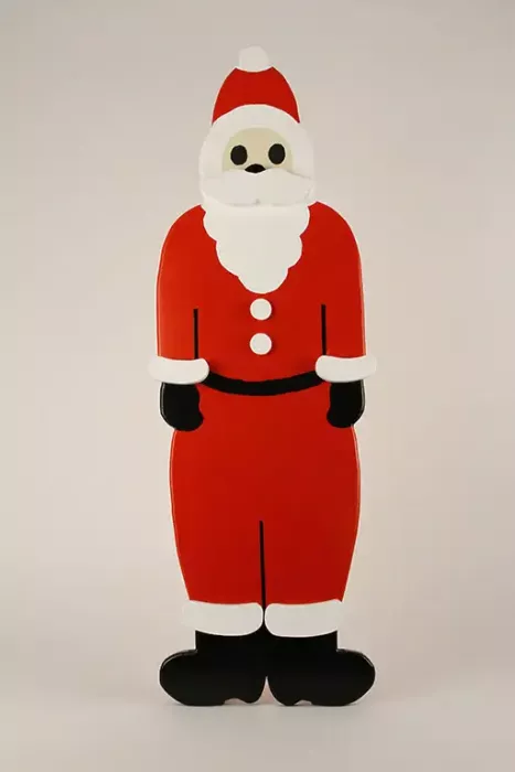 Weihnachtsmann Türsteher aus lackiertem Kiefernholz