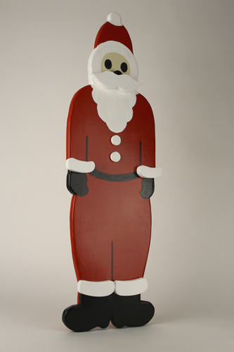 Weihnachtsmann Türsteher aus lackiertem Kiefernholz