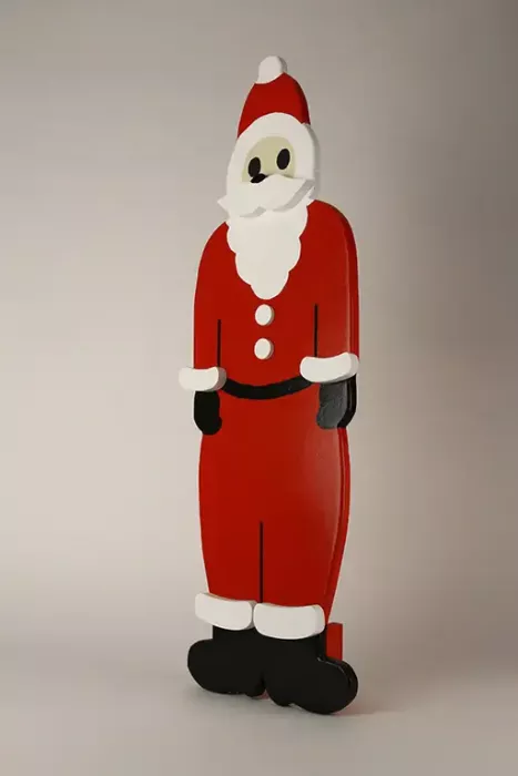 Weihnachtsmann Türsteher aus lackiertem Kiefernholz