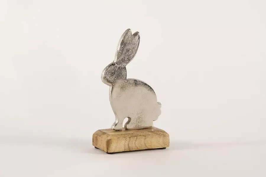 Preview: Osterhase aus Metall und Holz