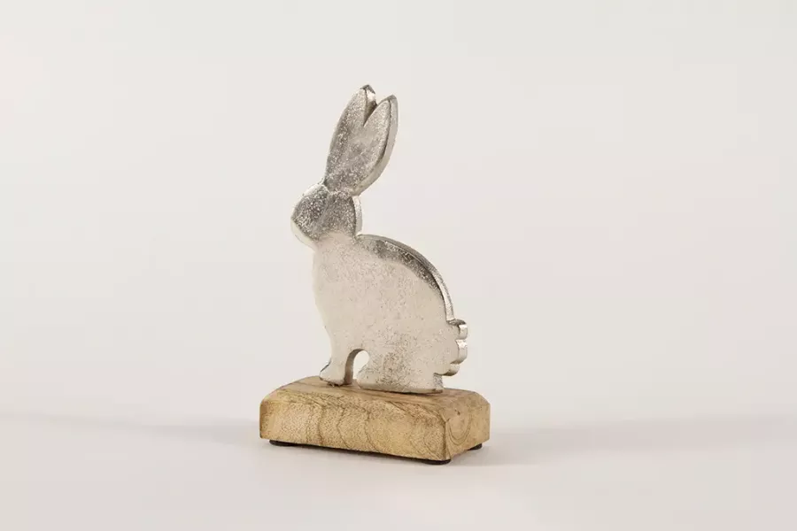 Preview: Osterhase aus Metall und Holz