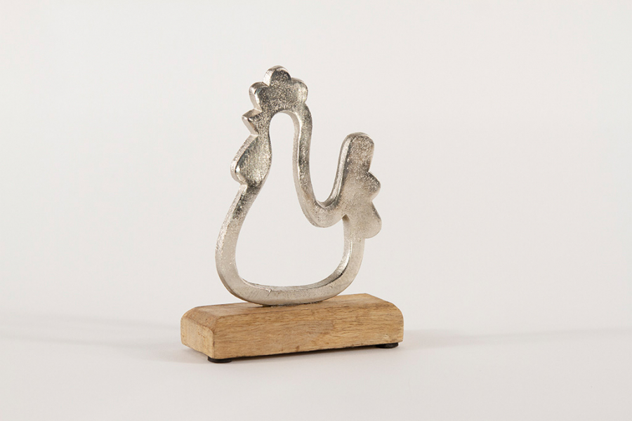 Preview: Huhn aus Metall und Holz