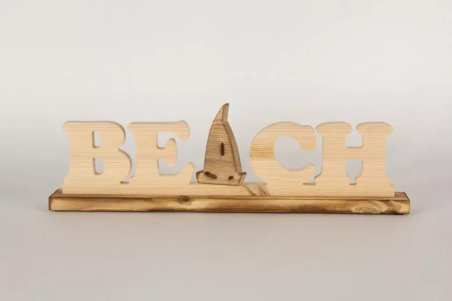 Preview: Schriftzug BEACH als Deko Aufsteller maritim