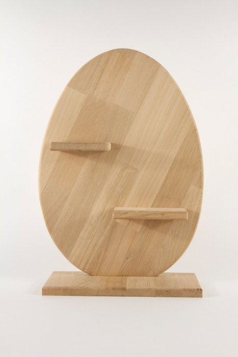 Deko-Osterei aus Eichenholz