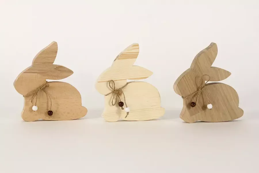 Preview: Osterhase aus Holz 15 cm