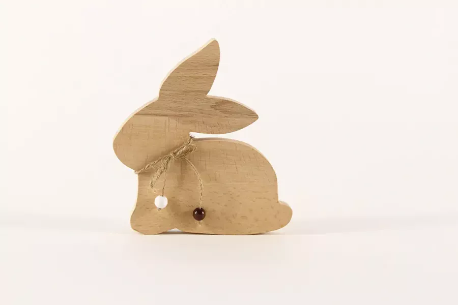 Osterhase aus Holz Buche 15 cm