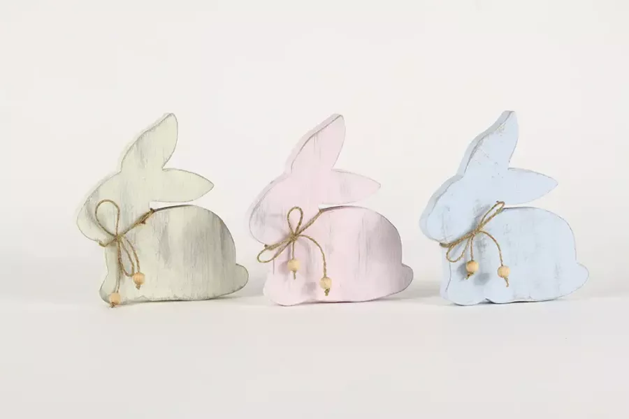 Preview: Aufsteller Osterhase aus Holz 15 cm  Shabby Chic